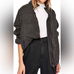 Free People dolman quilted knit jacket faded black medium
